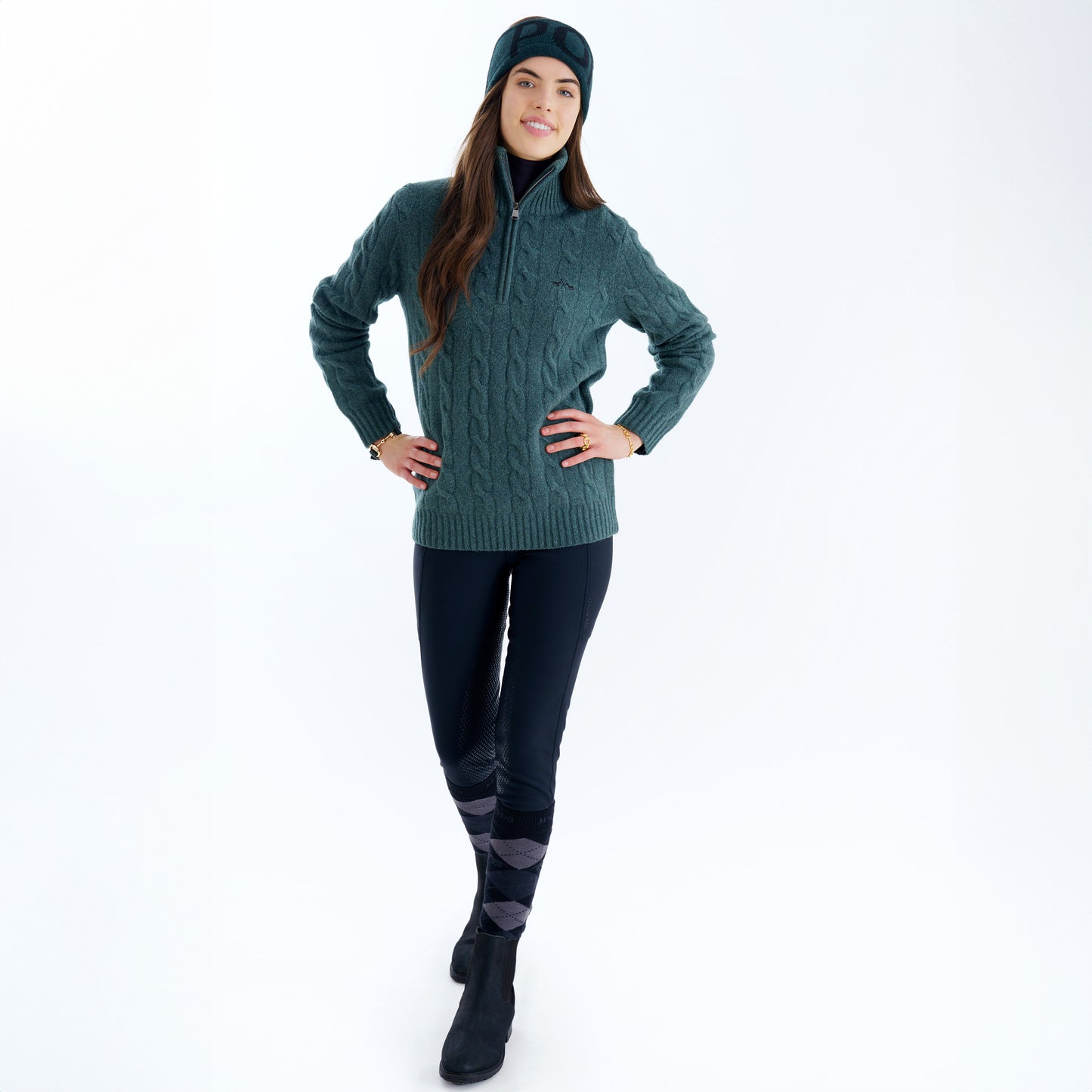 Pullover Dunya, stickad pullover med dragkedja, flera färger