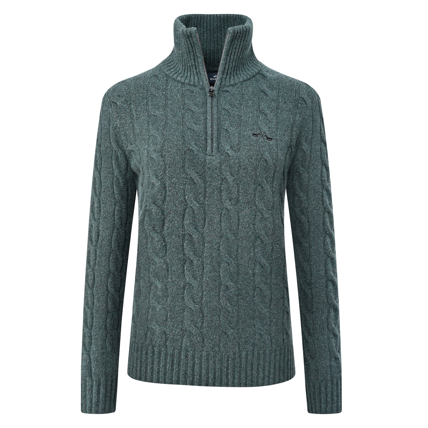 Pullover Dunya, stickad pullover med dragkedja, flera färger