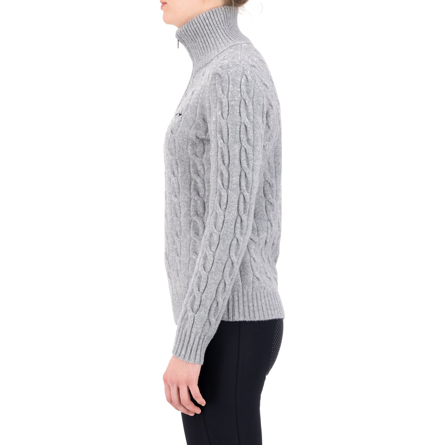 Pullover Dunya, stickad pullover med dragkedja, flera färger