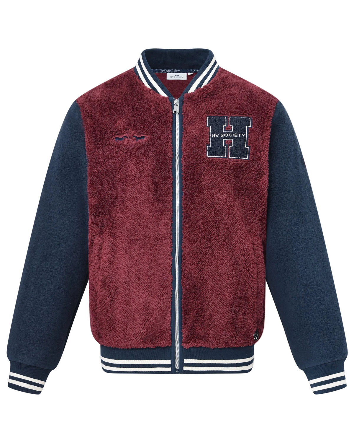 Cardigan Kiara, fleecejacka i varsity-stil