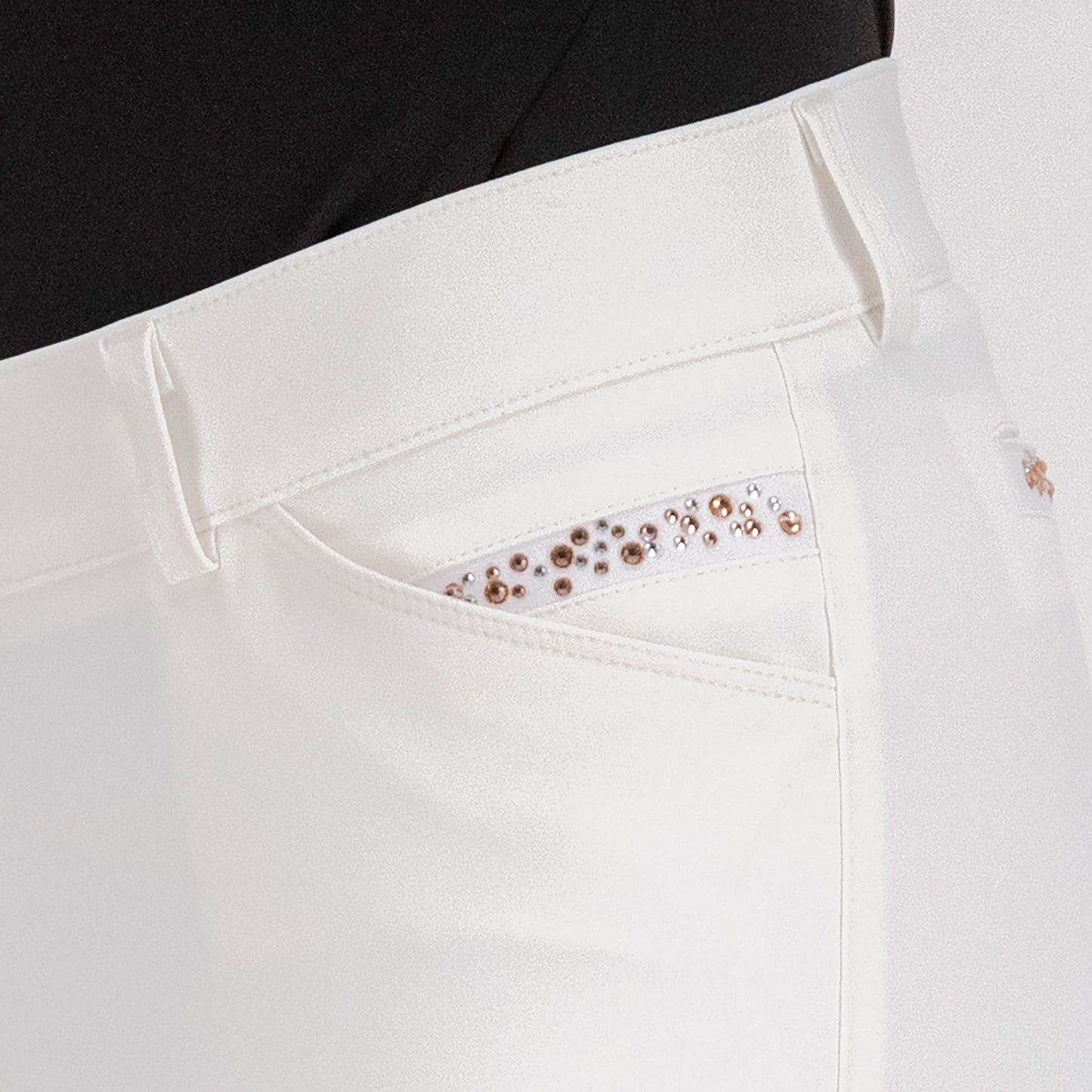 Arista Fashion Diamond FullGrip Kneegrip, knäskodd vit ridbyxa