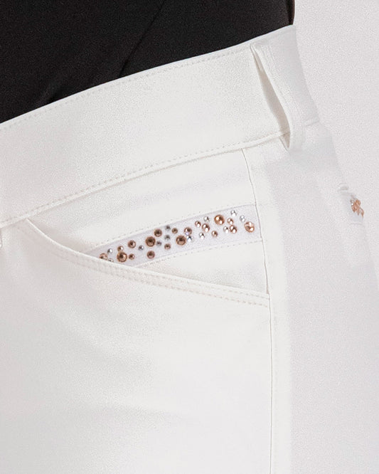 Arista Fashion Diamond FullGrip Kneegrip, knäskodd vit ridbyxa