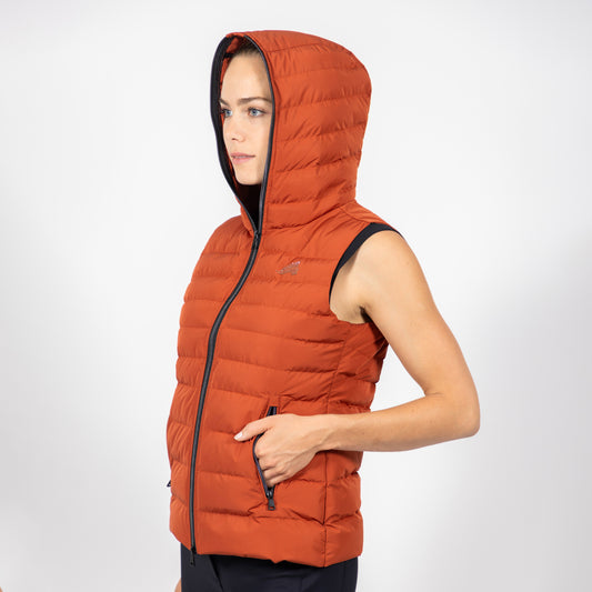 Bodywarmer Gabriela, varm ridväst med luva