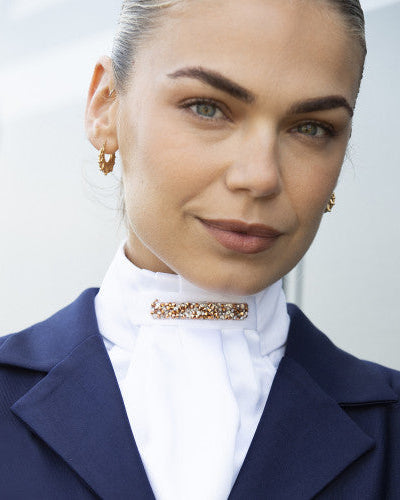 Deluxe Ready Tied Stock Rose Gold Crystal, plastrong kardborrefäste