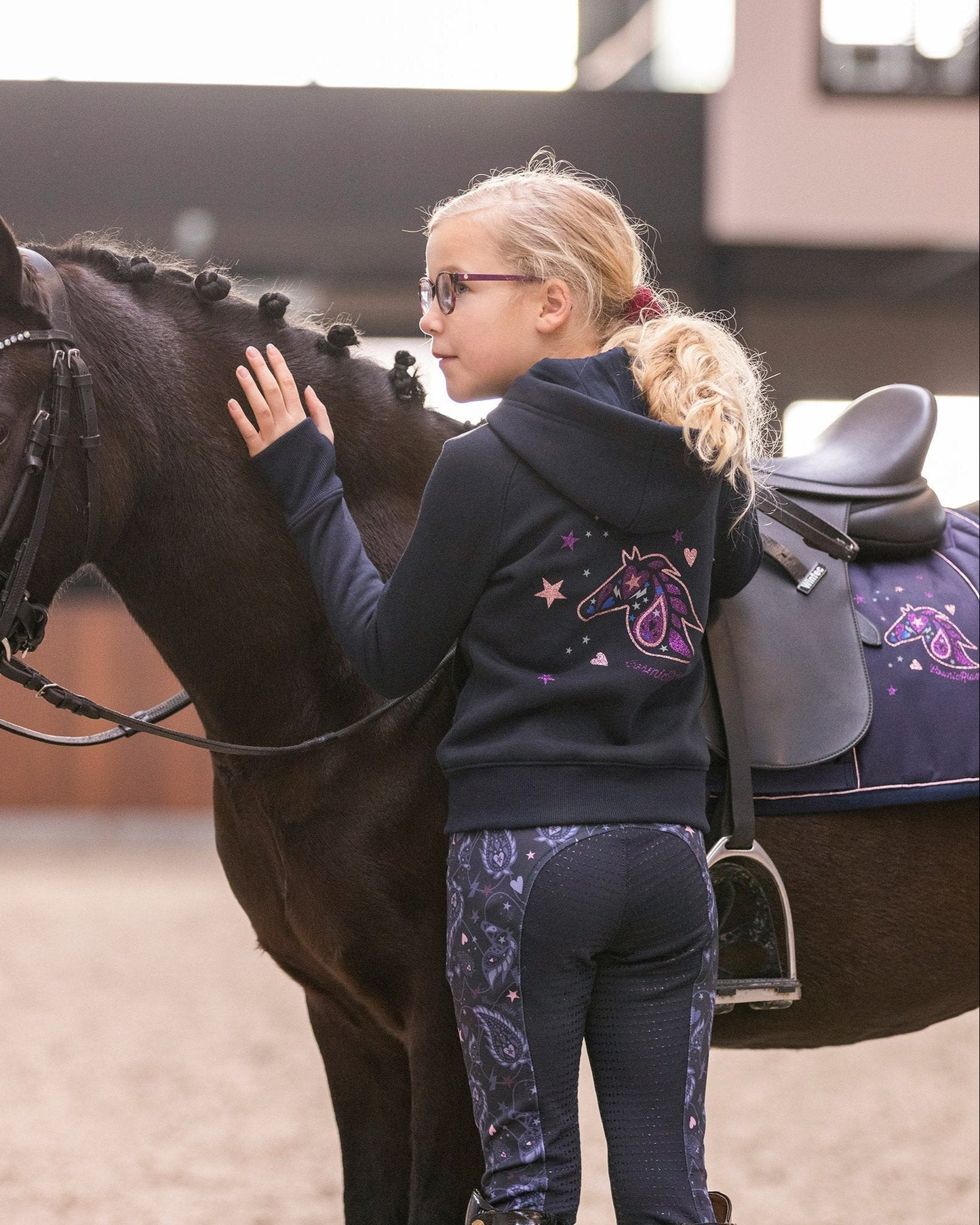 Imperial Riding Kids Hoodie Glorious, mönster på rygg barn/juinior