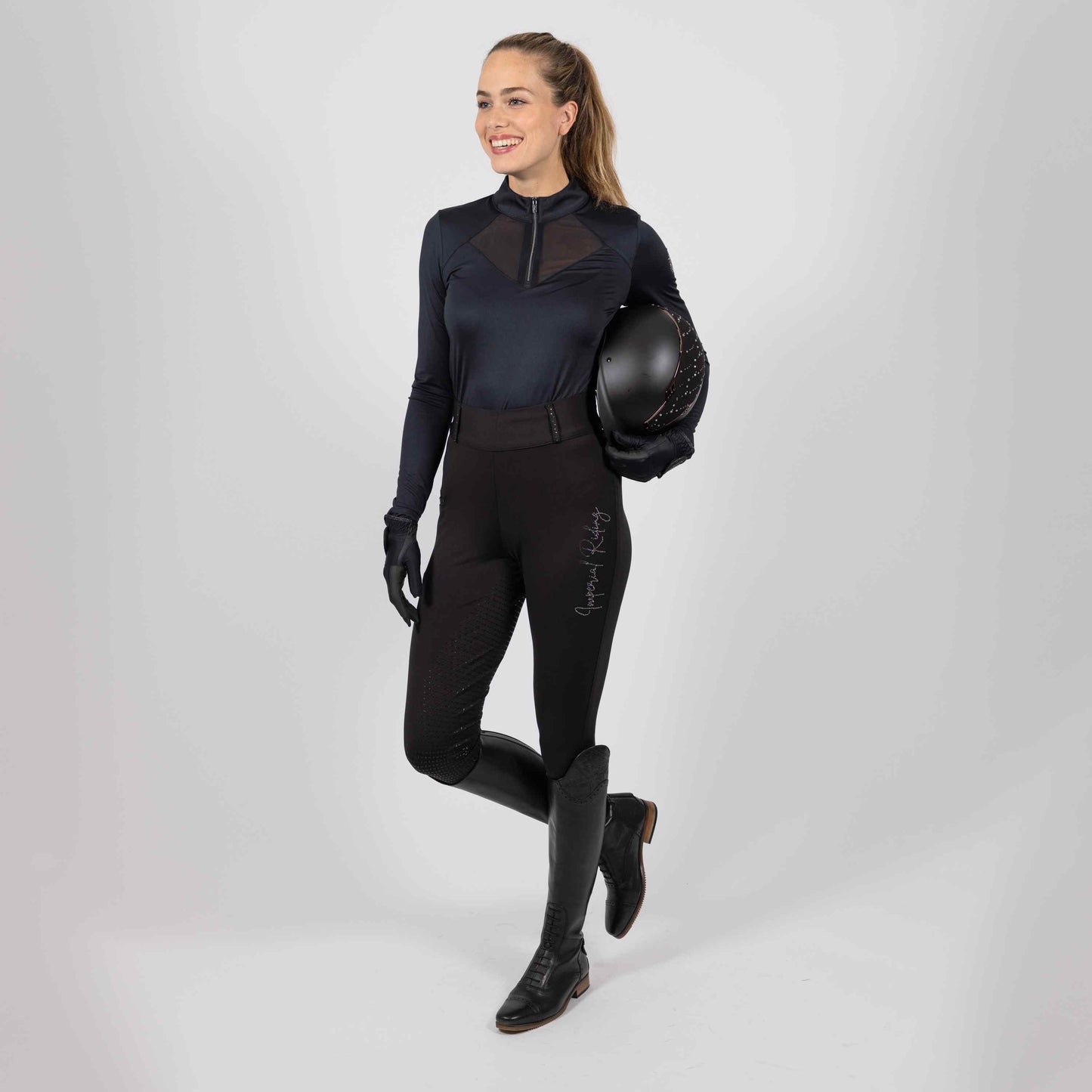 Top Gaby, långärmad funktionströja med Rhinestone logga