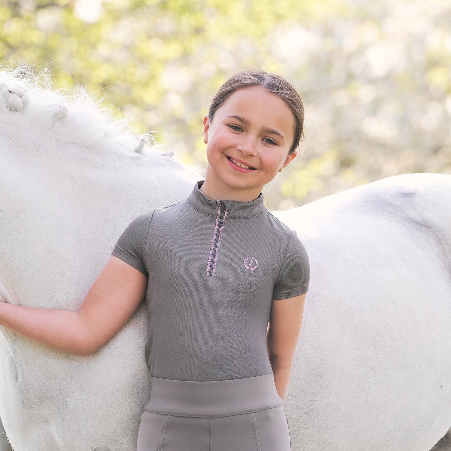 Imperial Riding Kids Top Arly, t-shirt med glittrig dragkedja