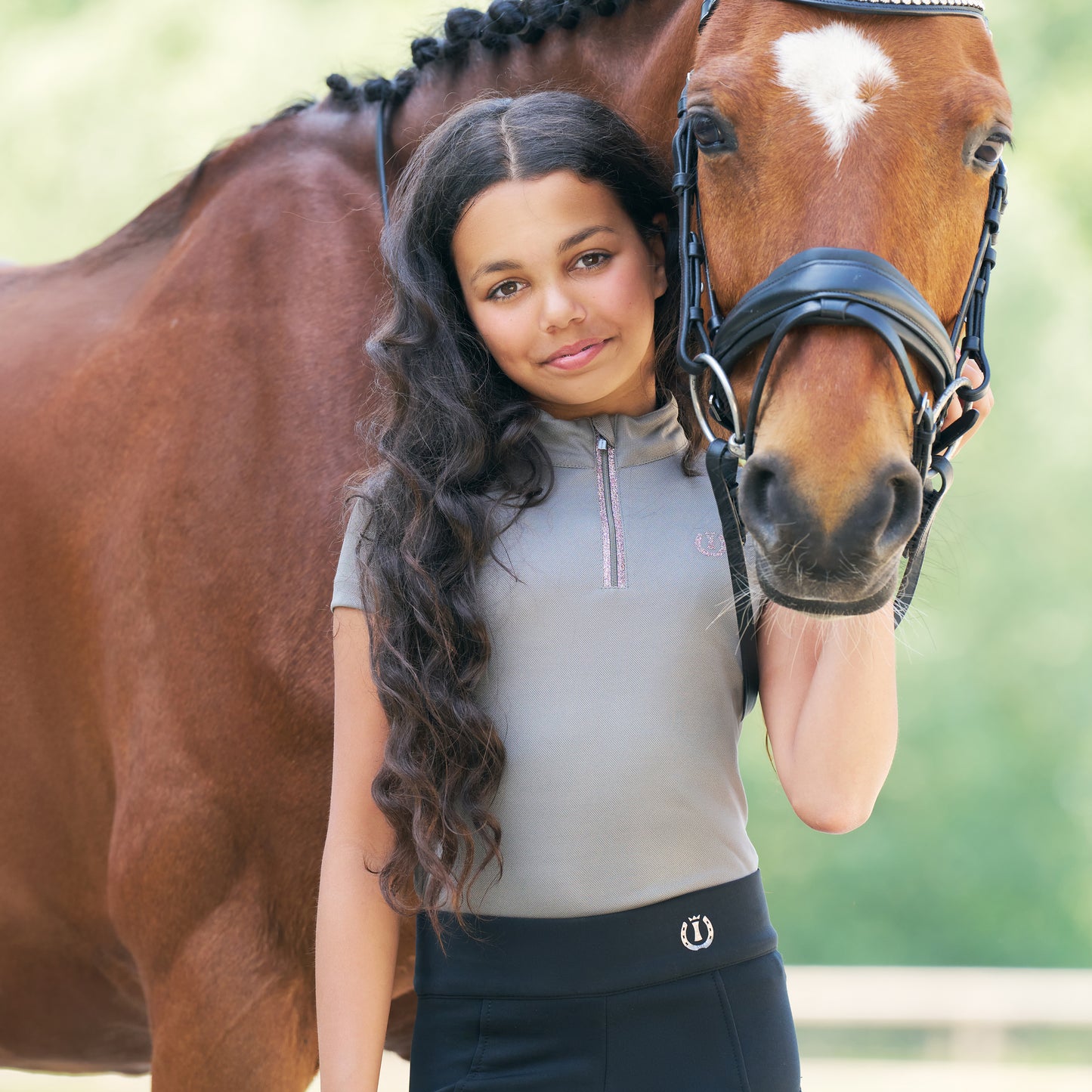 Imperial Riding Kids Top Arly, t-shirt med glittrig dragkedja