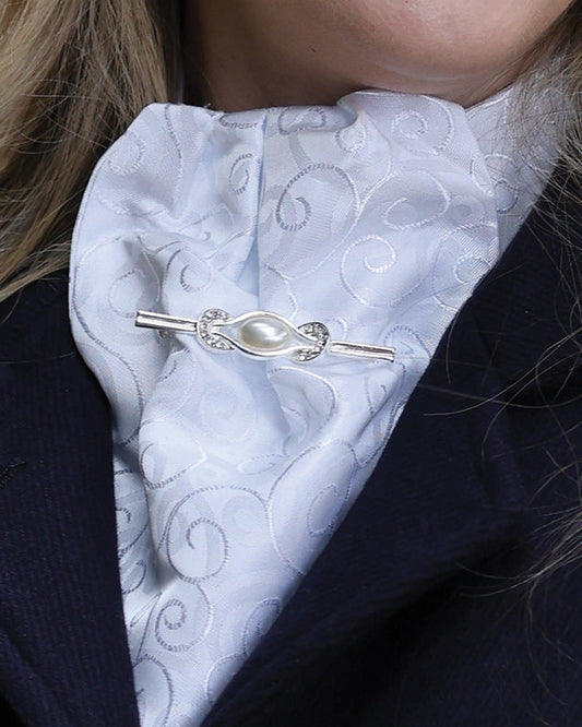 Pearl & Horseshoe Stock Pin, plastrongnål