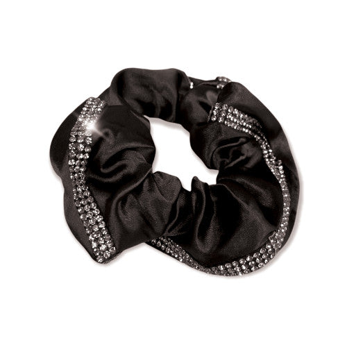 Satin Deluxe Crystal Hair Scrunchie, sammetstofs kristaller