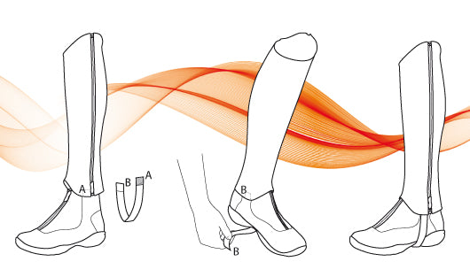 Walk & Ride Flexy Orange, chaps i kalvskinn