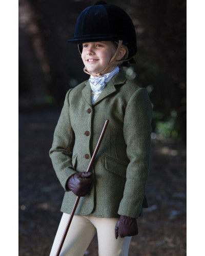 Junior Classic Claydon Tweed Riding Jacket, ridkavaj tweed barn/junior