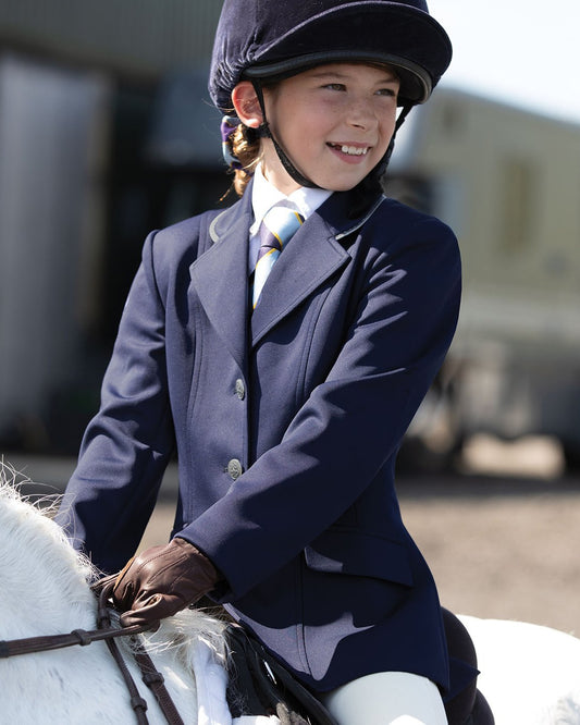 Equetech klassisk tävlingskavaj i mjukt och stretchigt tyg ridkavaj barn junior hopp dressyr