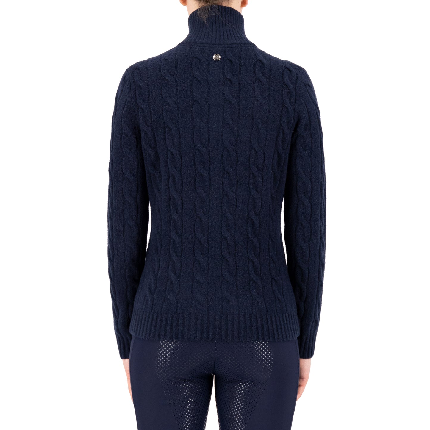 Pullover Dunya, stickad pullover med dragkedja, flera färger