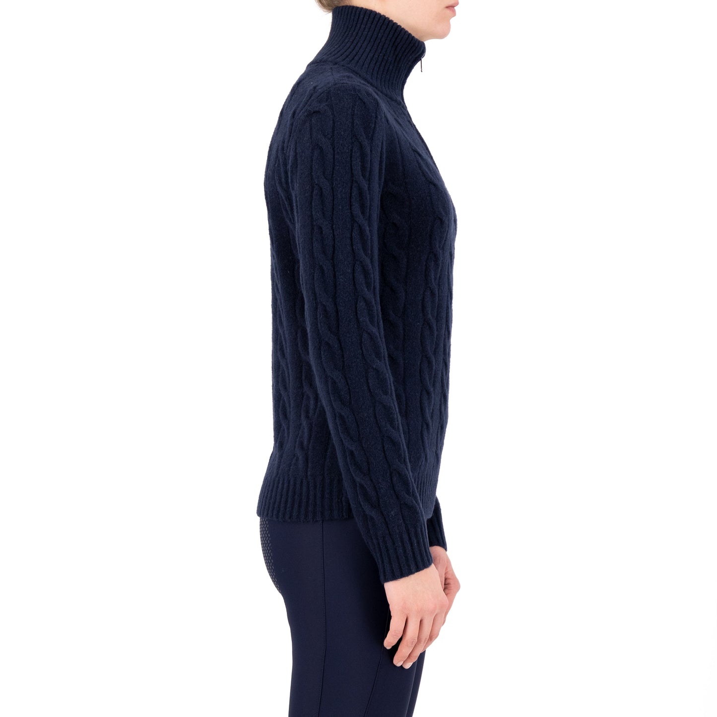 Pullover Dunya, stickad pullover med dragkedja, flera färger