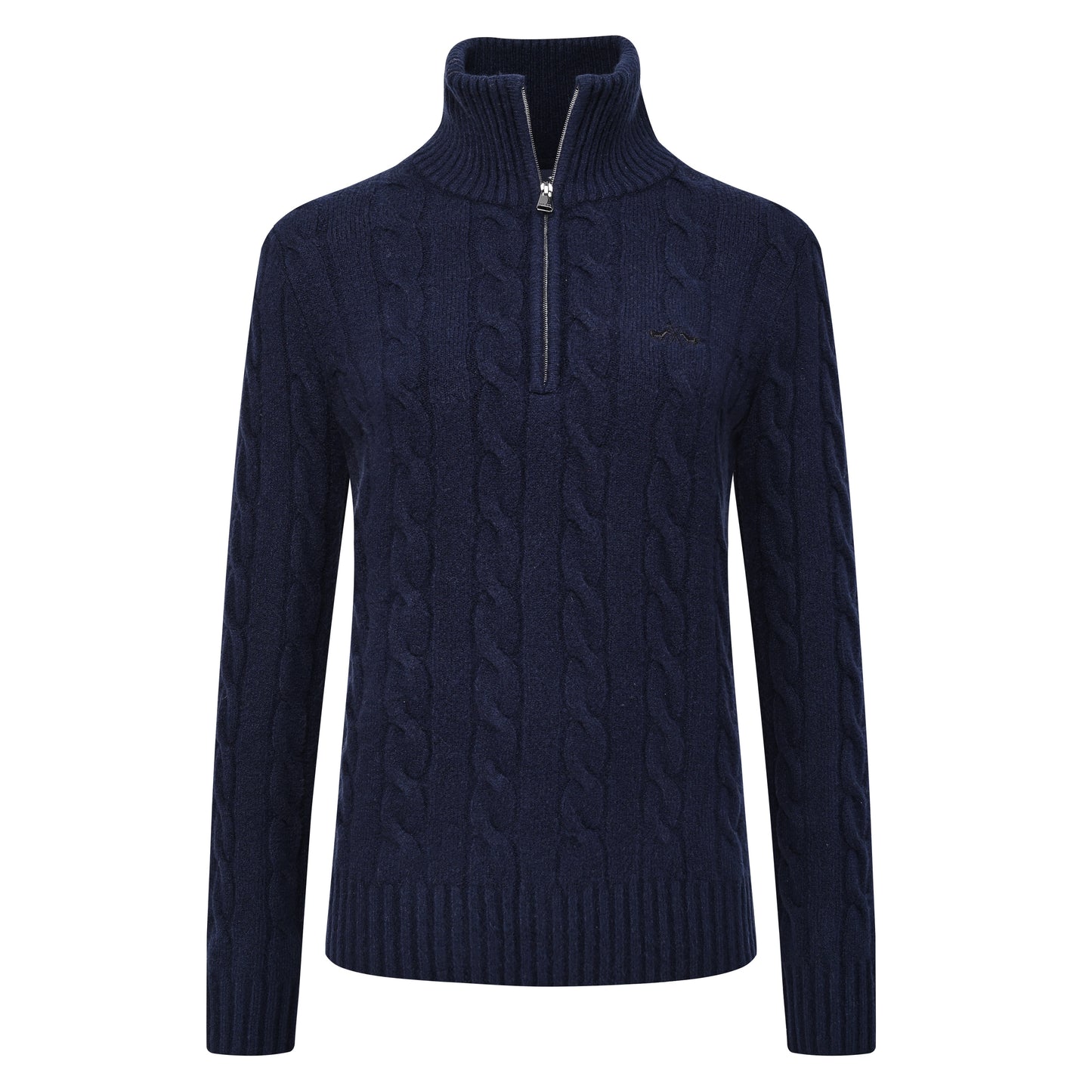 Pullover Dunya, stickad pullover med dragkedja, flera färger