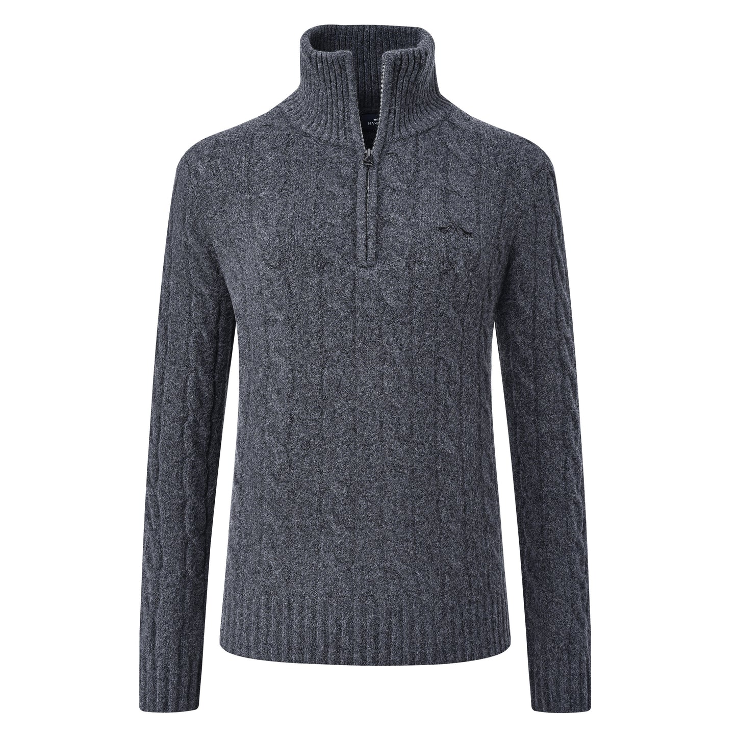 Pullover Dunya, stickad pullover med dragkedja, flera färger