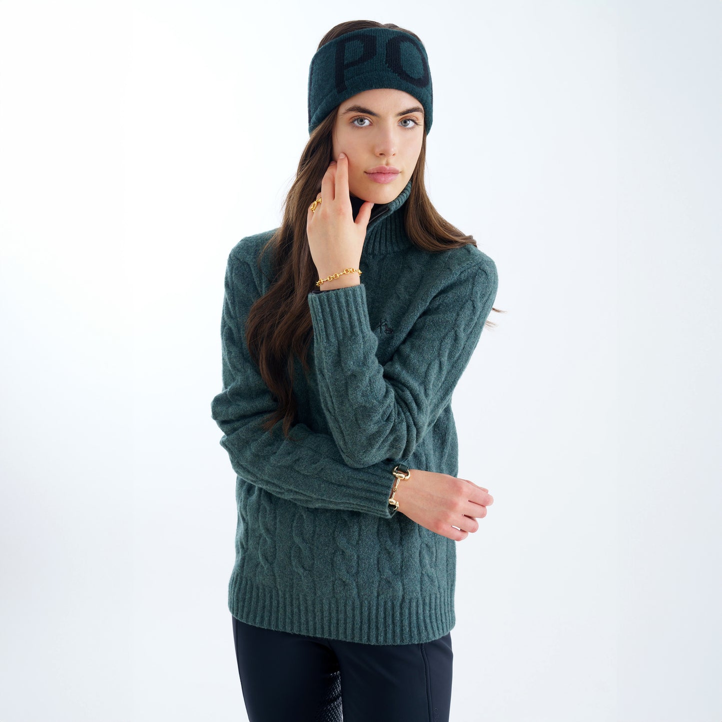 Pullover Dunya, stickad pullover med dragkedja, flera färger