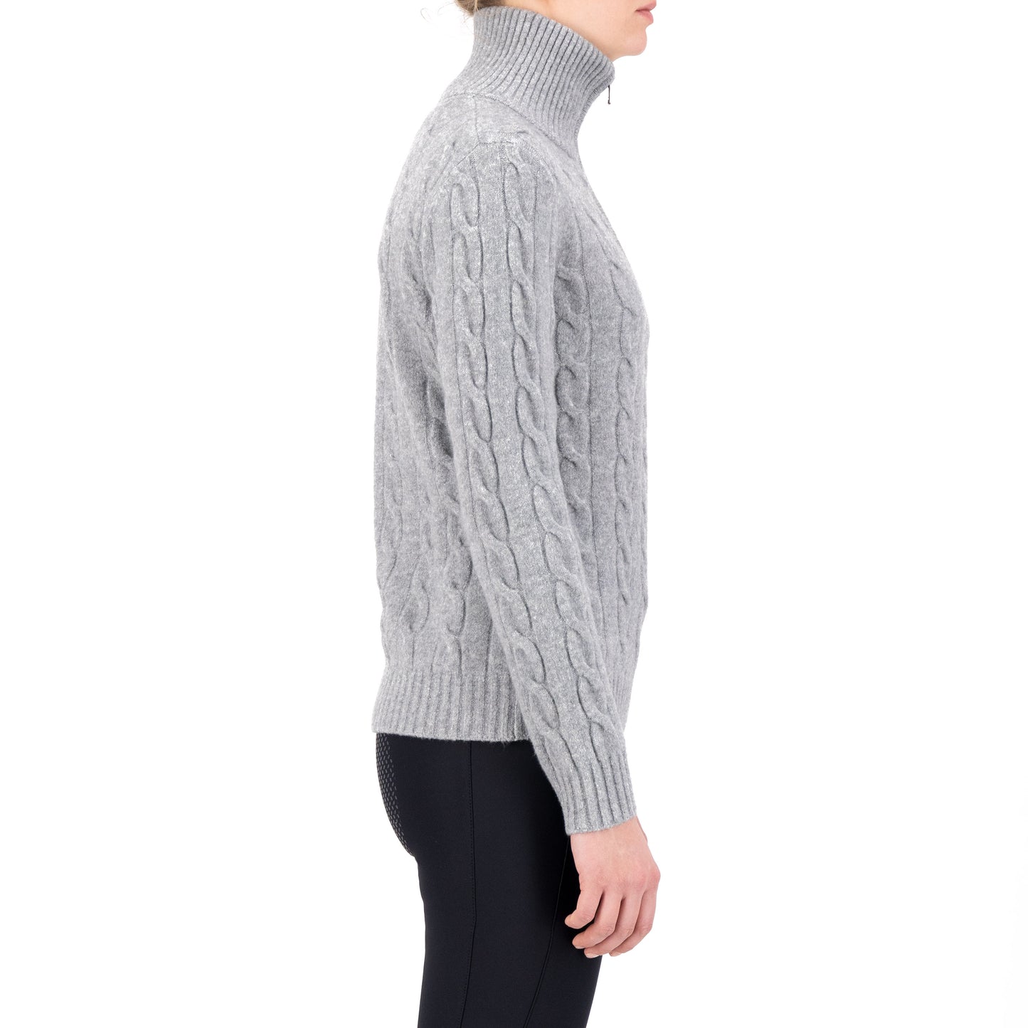 Pullover Dunya, stickad pullover med dragkedja, flera färger