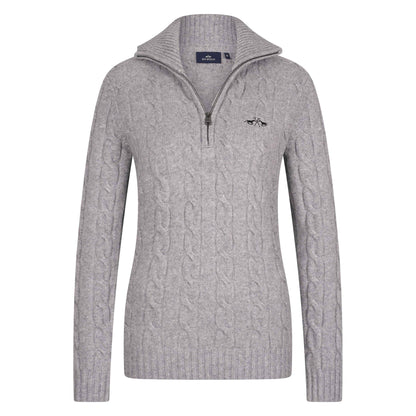 Pullover Dunya, stickad pullover med dragkedja, flera färger