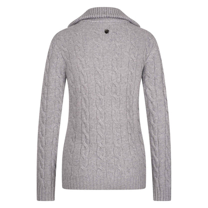 Pullover Dunya, stickad pullover med dragkedja, flera färger