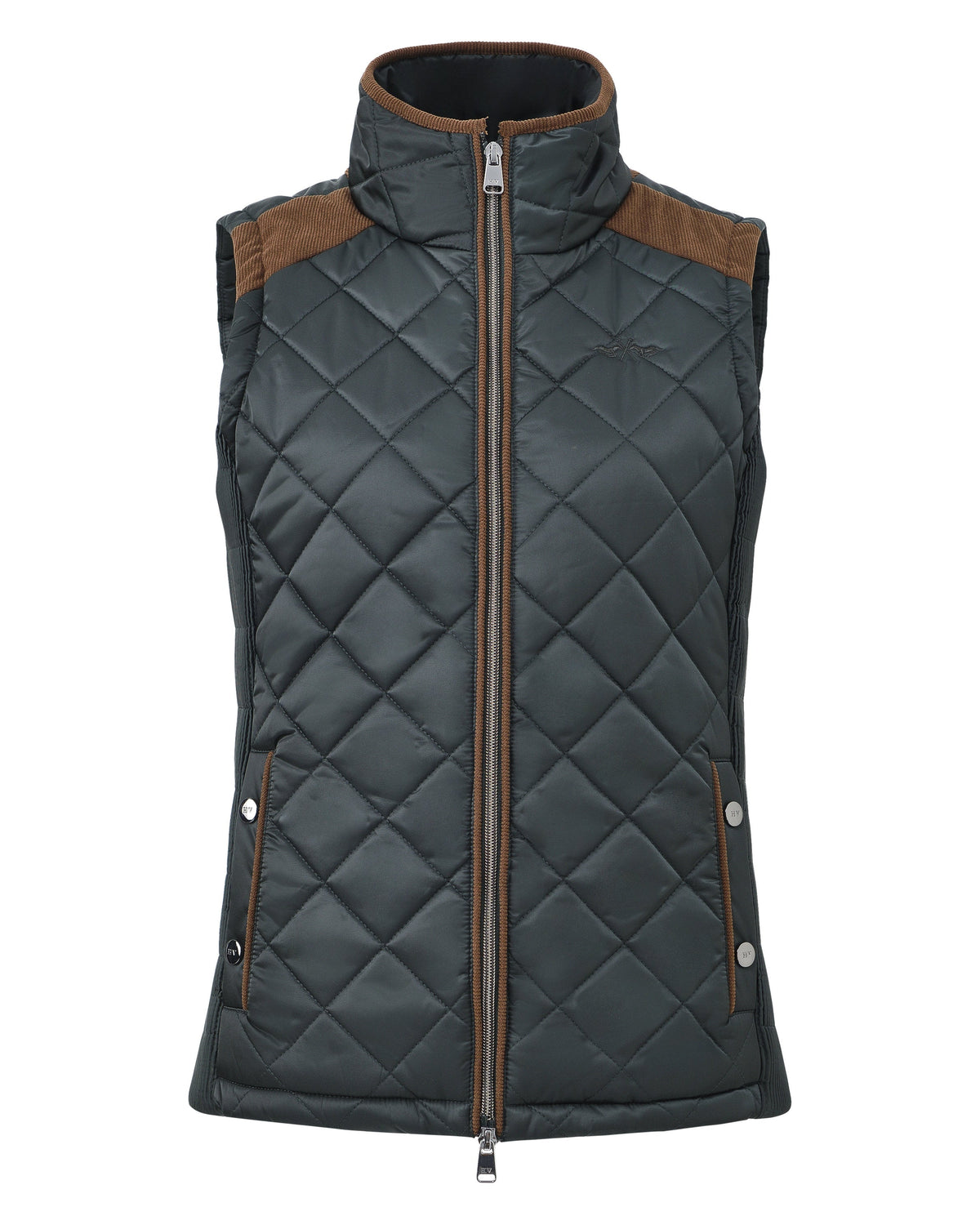 Bodywarmer Isabel, quiltad manchesterdetaljer