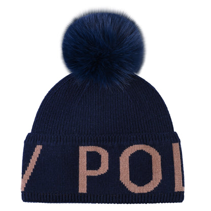 Beanie Abbie, fin stickad mössa med pom pom, flera färger