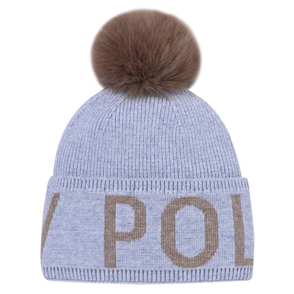 Beanie Abbie, fin stickad mössa med pom pom, flera färger