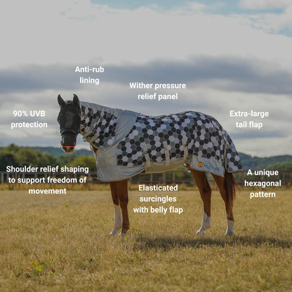 Field Relief Fly Rug, flugtäcke mönster som repellerar insekter