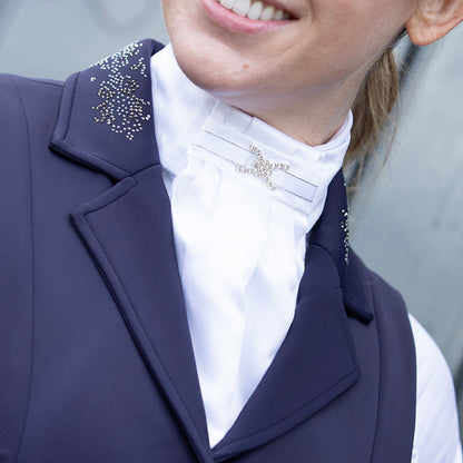 Equetech Deluxe Ready Tied Stock Amelia, plastrong med kardborreband