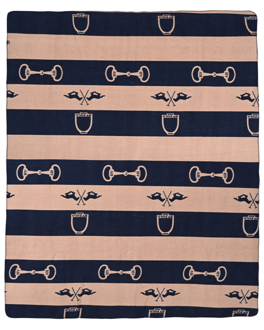 Plaid Gwenny Print, fleecepläd hästtema