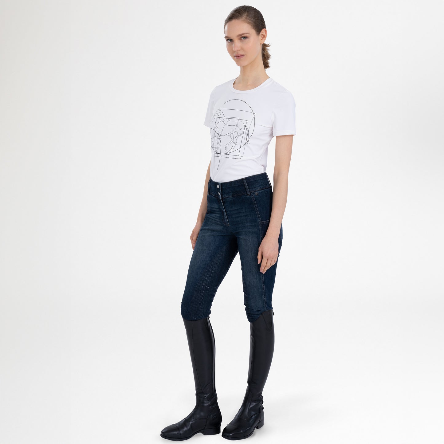 Riding Breeches Classic Slim Denim, helskodda jeanstyg