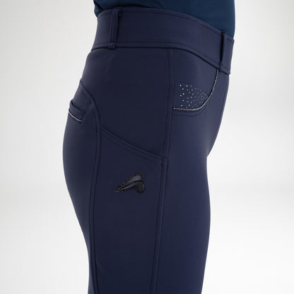 Riding Tights Maxi FullGrip, helskodda strassdetaljer