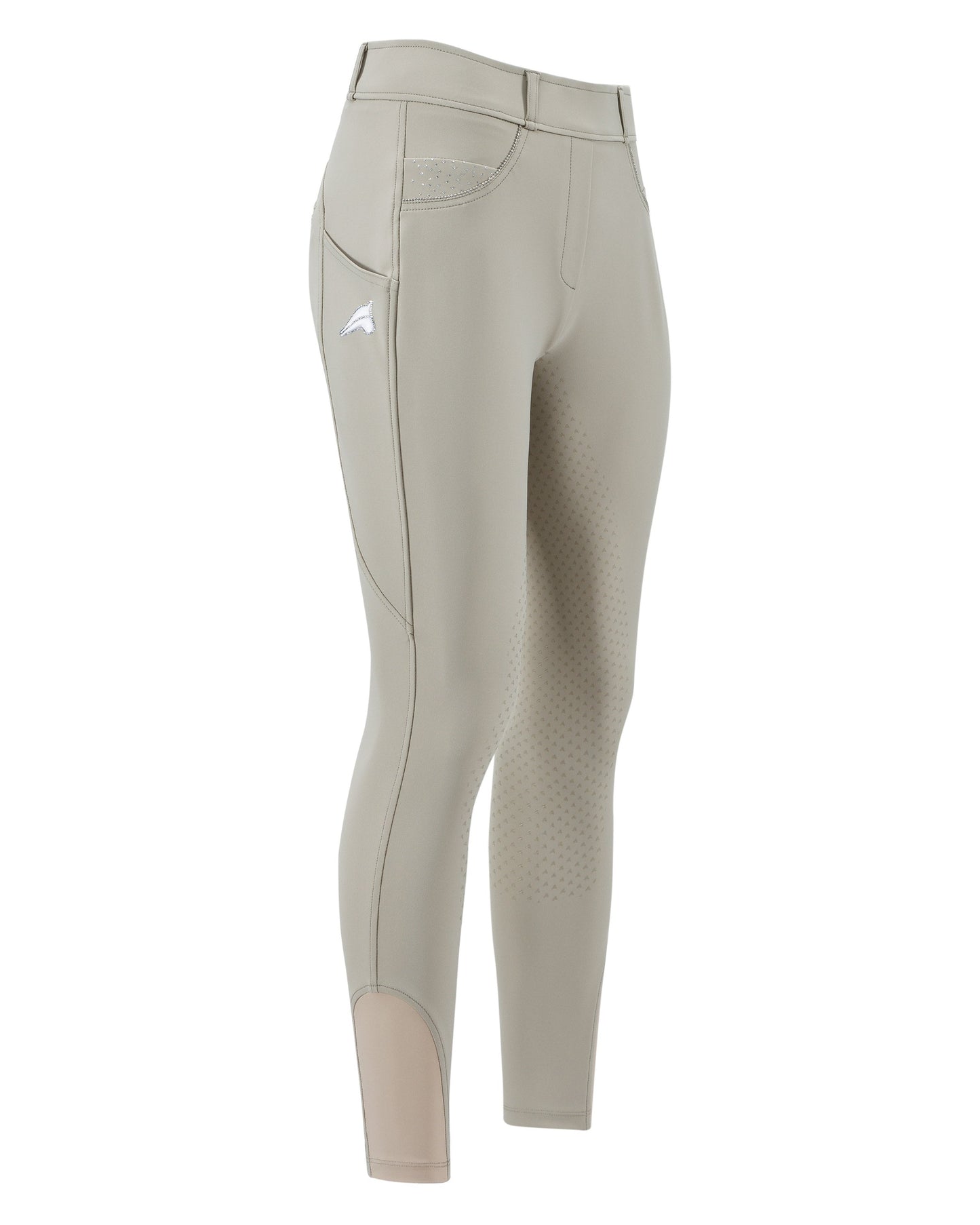 Riding Tights Maxi FullGrip, helskodda strassdetaljer