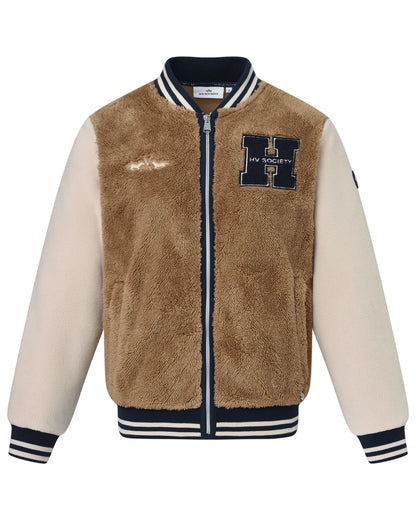 Cardigan Kiara, fleecejacka i varsity-stil