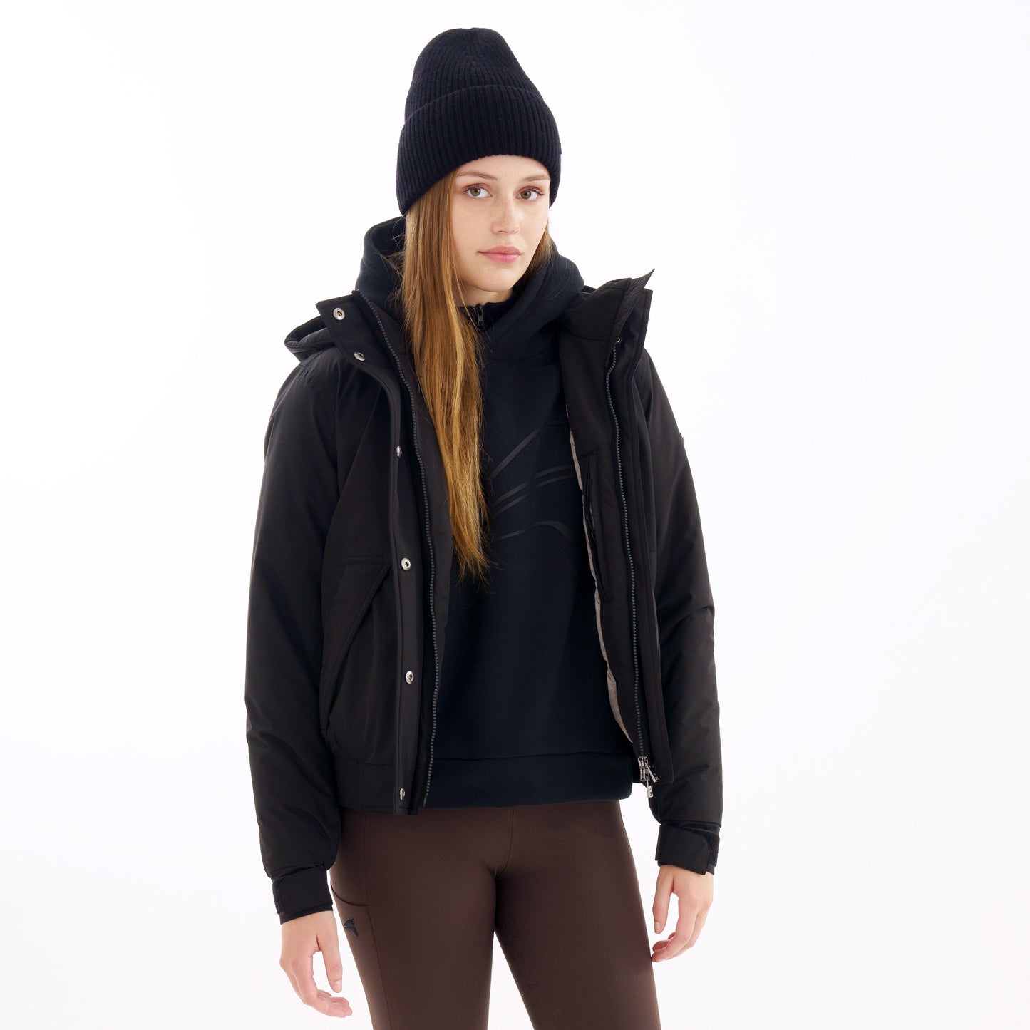 Bomber jacket Kelsey, vattentät ridjacka med luva, flera färger