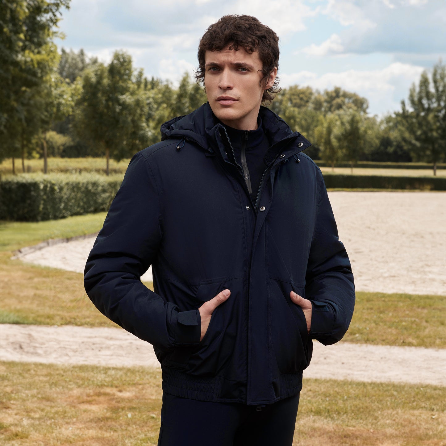 Mens Bomber Jacket Camden, varm vattentät ridjacka med luva herr