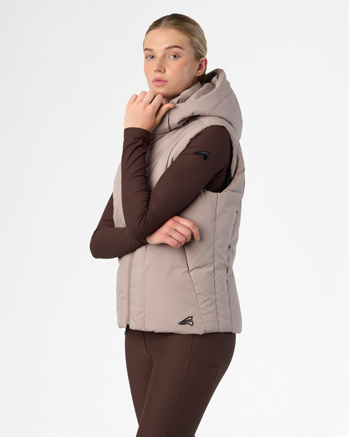 Bodywarmer Ayla, ridväst avtagbar huva