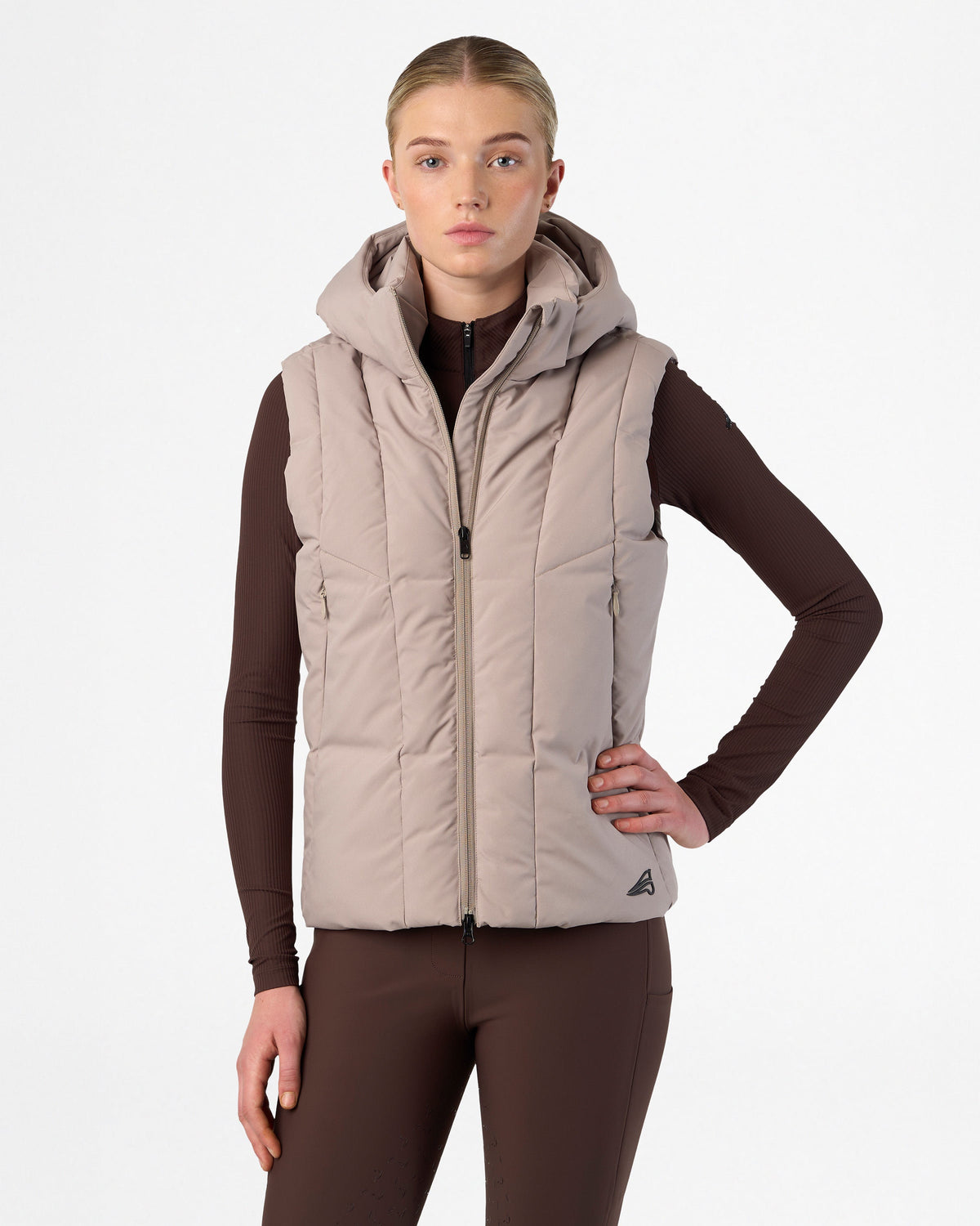 Bodywarmer Ayla, ridväst avtagbar huva