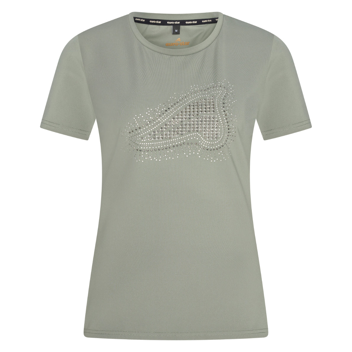 Euro-Star Mirella, trendig t-shirt stor Rhinstone ES logga