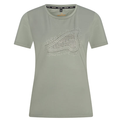 Euro-Star Mirella, trendig t-shirt stor Rhinstone ES logga
