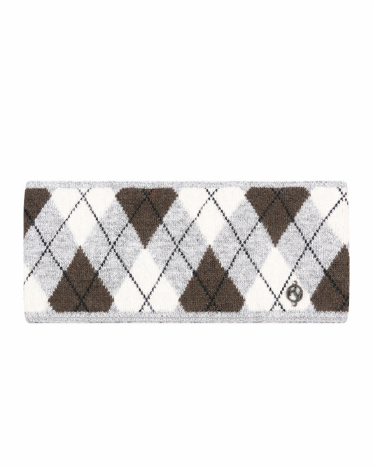 Headband Argyle, stickat pannband
