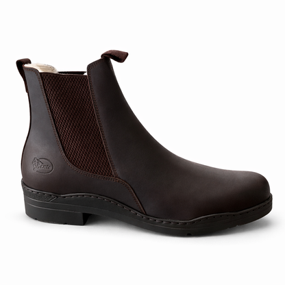 Bento Jodhpur, brun demo läder ridsko med ullfoder