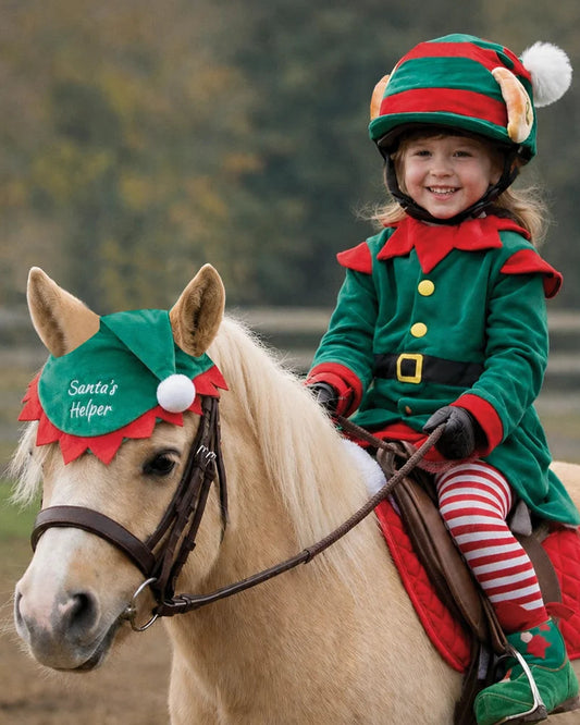 Cheeky Elf Horse Ear Bonnet, julhuva för ponny/häst