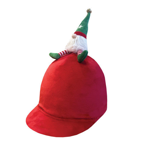 Equetech Gonk Elf Christmas Hat Silk, hjälmöverdrag med tomtenisse