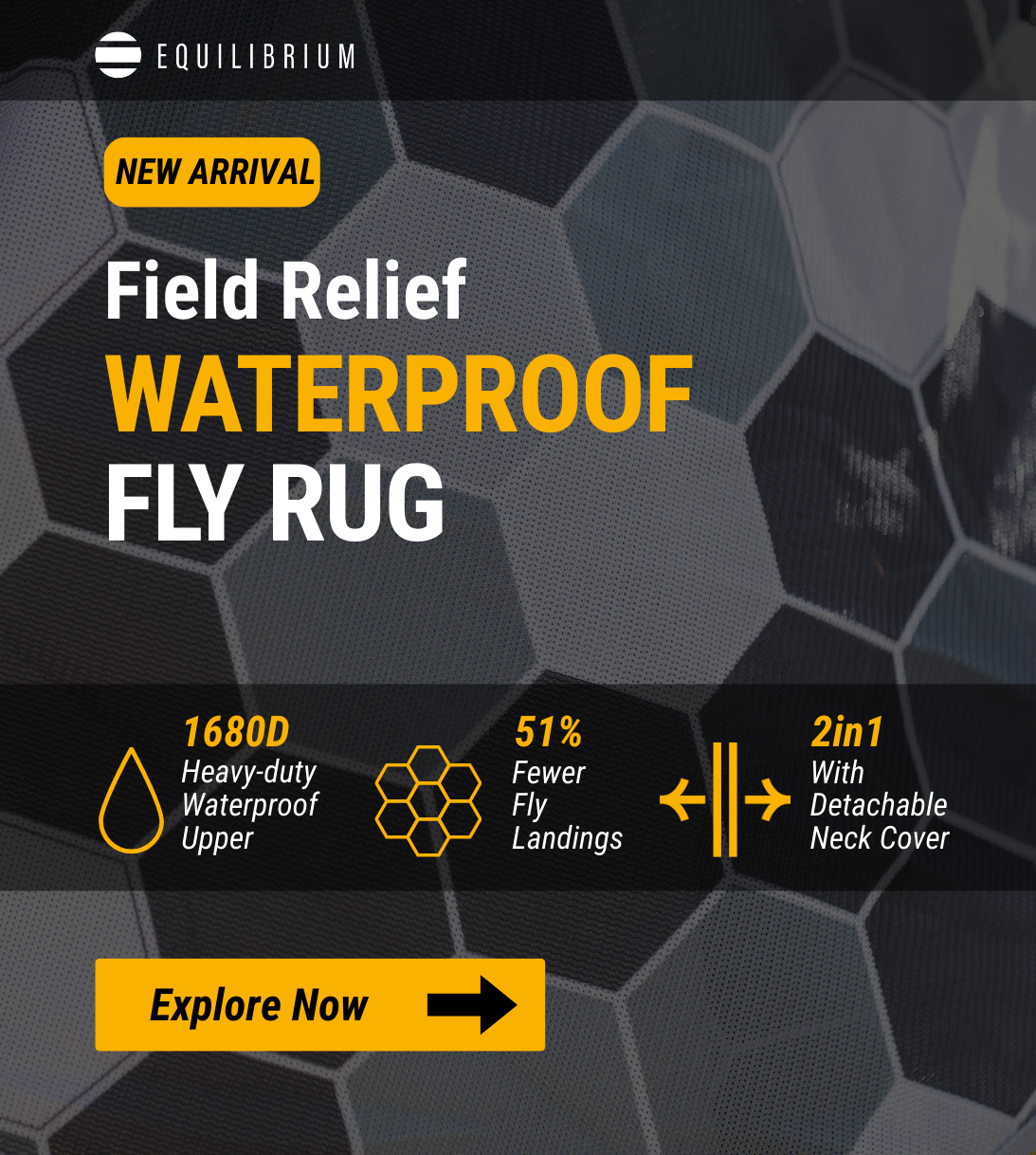 Field Relief Waterproof Fly Rug with Detachable Neck, vattentätt flugtäcke avtagbar hals