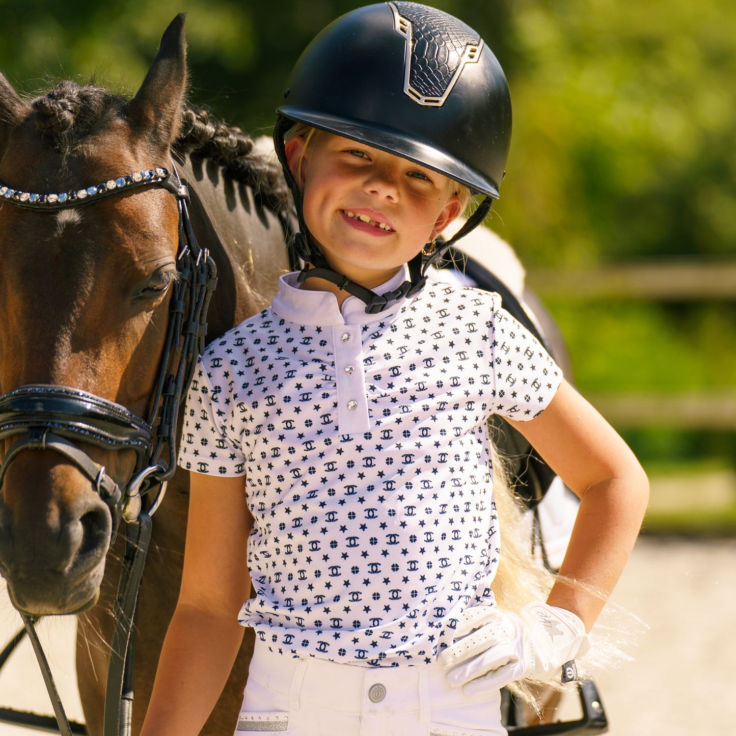 Imperial Riding Roxy Kids, mönstrad tech ridtop för barn/junior