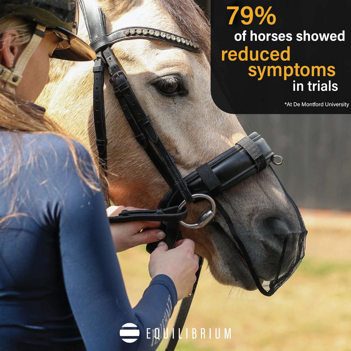 Net Relief Muzzle Net, nosnät effektivt mot så kallad ”headshaking", 2-pack