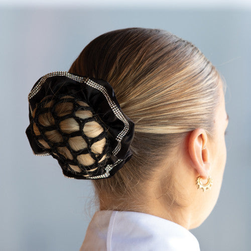 Equetech Satin Deluxe Crystal Hair Scrunchie, sammetstofs med kristaller