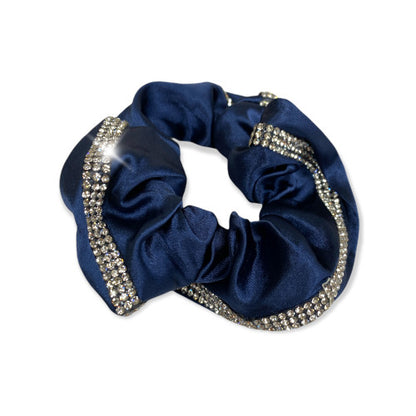 Equetech Satin Deluxe Crystal Hair Scrunchie, sammetstofs med kristaller